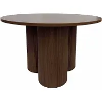 Oviala Tavolo da pranzo rotondo moderno 120 cm effetto legno scuro - Maggy