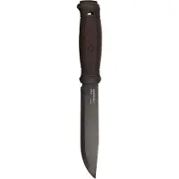 Morakniv Garberg Grand BlackBlade (C) 14640 Carbon Steel, Brown Polymer, coltello da bushcraft, fodero in pelle