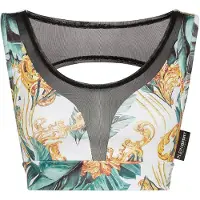 Plein sport Top sportivo cropped con spalle scoperte e stampa grafica