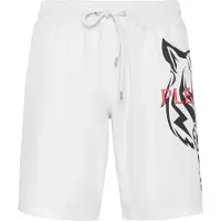 Plein sport Boxer da mare in nylon con logo stampato a contrasto