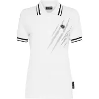 Plein sport Polo a maniche corte Scratch in cotone con stampa grafica
