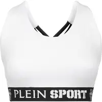 Plein sport Top sportivo cropped in tessuto tecnico con spalline incrociate