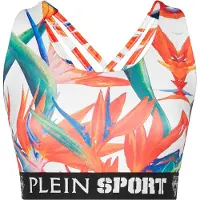 Plein sport Top sportivo verde erba / arancione chiaro / arancione scuro / bianco