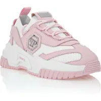 Philipp Plein Sneakers basse in maglia crochet con motivo monogram bicolore