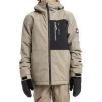 Quiksilver - Giacca da sci/snowboard - Side Hit Solid Youth Jacket Fallen Rock in Pelle - Taglia Bambino 10a - Beige