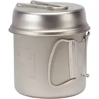 Snow Peak - Casserole de bivouac 1,4 L - Titanium Trek 1400 in Legno - Grigio