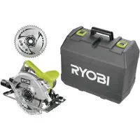 Ryobi - 1600W circular laser saw + case. 2 blades 190 mm 24 & 48 teeth. parallel guide. nozzle & service key - RCS1600-K2B