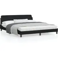 vidaXL Struttura letto "Dover" nero 180x200 cm in tessuto