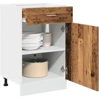 vidaXL Cassettiera Lyon effetto legno antico 50x46x81,5 cm Materiale a base di legno
