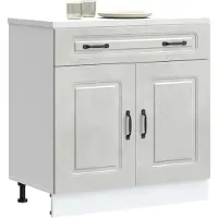 vidaXL Base cucina Kalmar cemento grigio materiale legno
