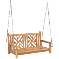 VD Home Furnishing Panchina a dondolo da giardino 114 x 60 x 64 cm in legno massello di teak