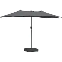 vidaXL Ombrellone da giardino, 385 x 209 x 244 cm, in poliestere e acciaio