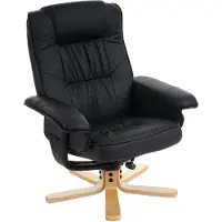 Generique Poltrona reclinabile poltrona TV poltrona senza sgabello M56 ecopelle certificata ~ nero