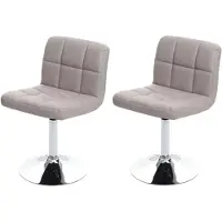 Mendler set di 2 sedie per sala da pranzo Sedia girevole Sedia Kavala in Pelle finta cromata ~ grigio tortora