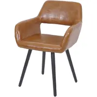 Mendler Sedia da sala da pranzo HWC-A50 II, sedia da cucina, design retrò anni '50 ~ Similcuoio, Similcuoio scamosciata, gambe scure