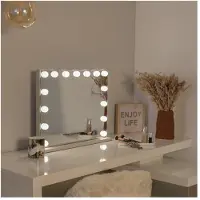 Livoo Makeup mirror - - DOS207 - 56 x 44 cm - 15 LEDs - 3 light modes