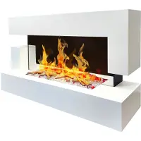 Chemin†™Arte - Caminetto elettrico da parete Quartz 120 cm – Effetto fiamme LED, riscaldamento programmabile, telecomando
