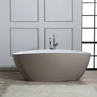 KIAMAMI VALENTINA Vasca da bagno freestanding in resina di marmo beige | Rachele