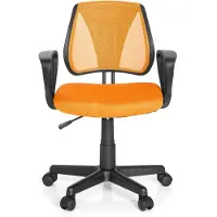 Hjh OFFICE sedia girevole per bambini KIDDY CD sedia da scrivania per bambini regolabile in altezza con braccioli tessuto / rete