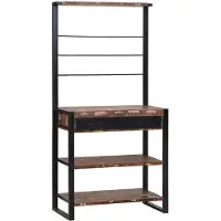 vidaXL Scaffale da cucina Multicolore e nero 80 x 40 x 160 cm