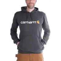 Carhartt Signature Logo Sweatshirt Felpa con cappuccio Uomo (XL, blu)
