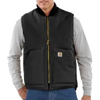 Carhartt Insulated Rib Collar Vest Gilet tempo libero Uomo (3XL, nero)