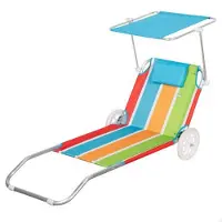 Aktive 62682 Lettino Prendisole Per Carrello Da Spiaggia 52x117x62 Cm