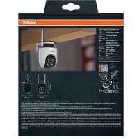 Osram Telecamera SMART+ WiFi per esterni 360° 4MP 2K IP65, pan-tilt, visione notturna 10m, compatibile con Alexa, per esterni, bianca