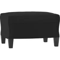 vidaXL Poltrona con sgabello nero 60 cm in Pelle finta