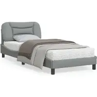 vidaXL Giroletto con testiera in tessuto grigio chiaro 90x190 cm