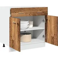 vidaXL Cassettiera Lyon effetto legno vecchio 80x46x81,5 cm Materiale a base di legno