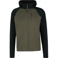 Stoic MerinoFleece335 KuolpaSt. II Zip Hoody Felpa di merino con cappuccio Uomo (XL, nero/olivia)