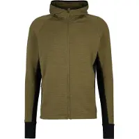 Stoic MerinoFleece260 FlenSt. Zip Hoody Felpa di merino con cappuccio Uomo (L, olivia)