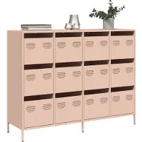 vidaXL Credenza rosa 135x39x103,5 cm Acciaio laminato a freddo