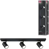 Paulmann Faretto da soffitto Zyli, nero, 60 cm, a 3 luci, IP44