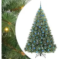 vidaXL Albero di Natale artificiale con 300 LED verde 180 cm PE e PVC