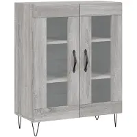 vidaXL Credenza Grigio Sonoma 69,5x34x180 cm Materiale a base di legno