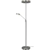 TRIO Lighting Lampada a LED da pavimento Franklin, lampada da lettura, nichel opaco