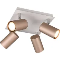 TRIO Lighting Faretto da soffitto Marley marrone/grigio chiaro 24 x 24 cm a 4 luci in metallo