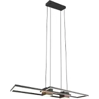 TRIO Lighting Lampada LED a sospensione Albany, nera, 100 x 28 cm, alluminio CCT dimmerabile