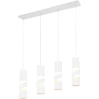 TRIO Lighting Lampada a sospensione Stream, bianca, lunghezza 80 cm A 4 luci in metallo GU10