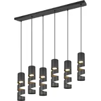 TRIO Lighting Lampada a sospensione Stream, nera Lunghezza 100 cm A 6 luci in metallo GU10