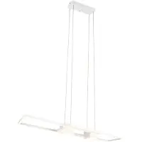 TRIO Lighting Lampada LED a sospensione Albany, bianca, 100 x 28 cm, alluminio, CCT