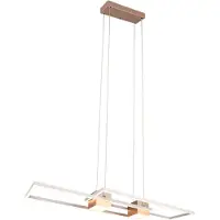 TRIO Lighting Lampada LED a sospensione Albany, marrone, 100 x 28 cm, alluminio, CCT,
