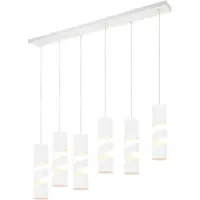TRIO Lighting Lampada a sospensione Stream, bianca Lunghezza 100 cm A 6 luci in metallo GU10
