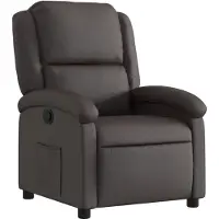 vidaXL Recliner marrone scuro in vera pelle