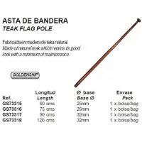 Goldenship - Aste per bandiera in teak, marrone, 60 cm