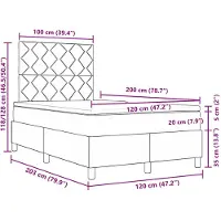 vidaXL Letto a molle con testiera marrone scuro 120 x 200 cm in tessuto