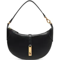Ralph Lauren per donna. 428871248002 Borsa a tracolla mini in pelle di vitello Polo ID (OSFA), Nero, Casual
