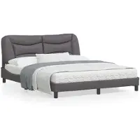 vidaXL Giroletto con testiera grigio 160x200 cm in ecopelle